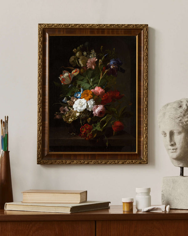 Rachel Ruysch - Vazoda Çiçekler fine art baskı