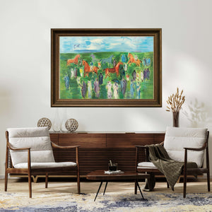 Raoul Dufy - Atlar Jokeyler ve Zarif Kadınlar fine art baskı