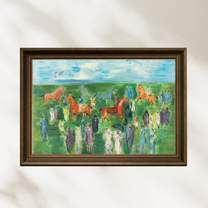 Raoul Dufy - Atlar Jokeyler ve Zarif Kadınlar poster