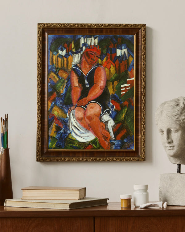 Raoul Dufy - Sainte-Adresse’te Küçük Banyo Yapan Figür çerçeve