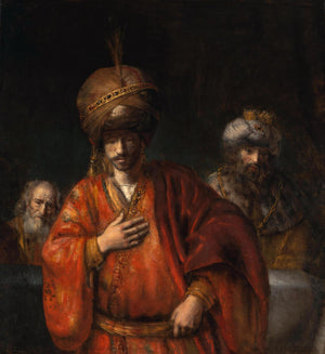 Rembrandt van Rijn - Haman Kaderini Fark Ediyor Tablo