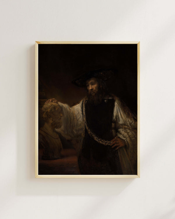 Rembrandt van Rijn - Homeros Büstüyle Aristoteles Fine Art Baskı