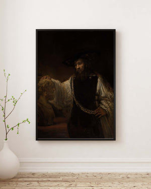 Rembrandt van Rijn - Homeros Büstüyle Aristoteles Fine Art Baskı