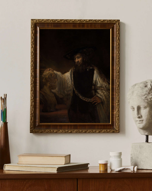 Rembrandt van Rijn - Homeros Büstüyle Aristoteles Fine Art Baskı
