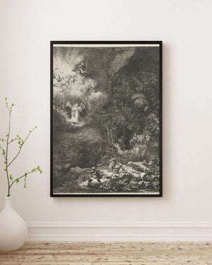 Rembrandt van Rijn - Çobanlara Görünen Melek Poster