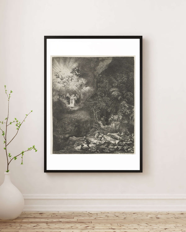 Rembrandt van Rijn - Çobanlara Görünen Melek Çerçeve