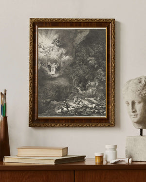 Rembrandt van Rijn - Çobanlara Görünen Melek Fine Art Baskı