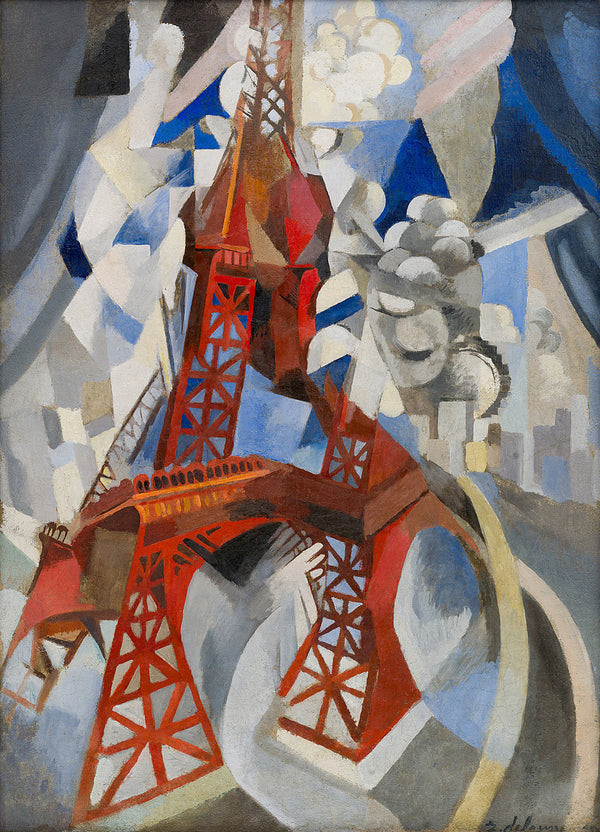 Robert Delaunay - Kırmızı Eyfel Kulesi Tablo