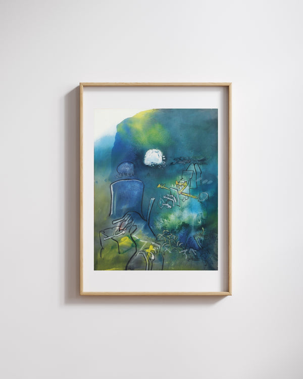 Roberto Matta - Mavi Kompozisyon fine art baskı
