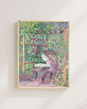 Rudolf Junk - Çardakta Okuyan Adam fine art baskı