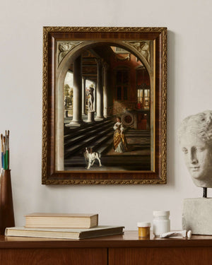 Samuel van Hoogstraten - Mektup Okuyan Kadınla Perspektif Manzara çerçeve