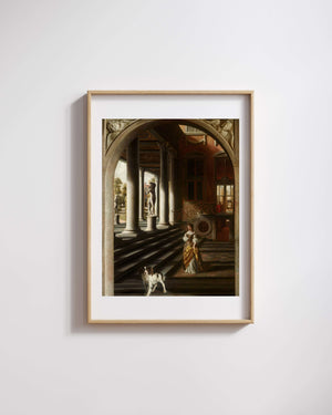 Samuel van Hoogstraten - Mektup Okuyan Kadınla Perspektif Manzara fine art baskı