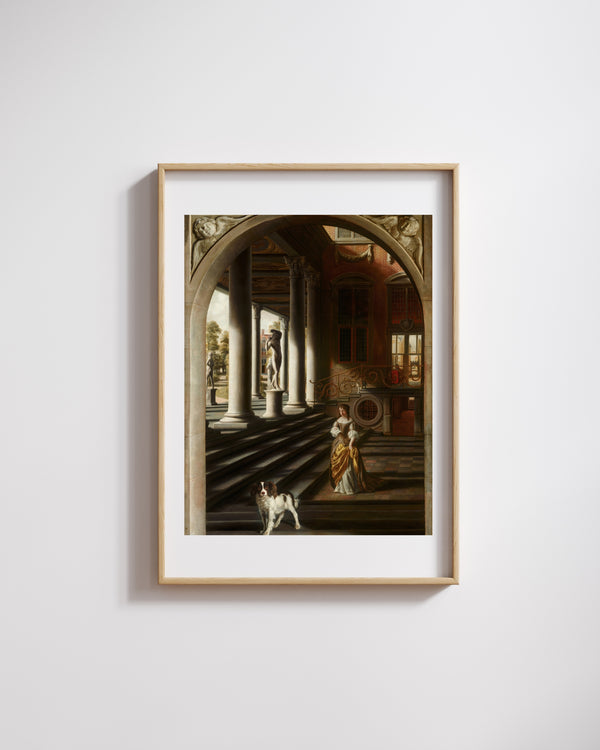 Samuel van Hoogstraten - Mektup Okuyan Kadınla Perspektif Manzara fine art baskı