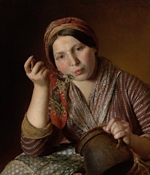 Johann Baptist Reiter - Woman Eating Noodles