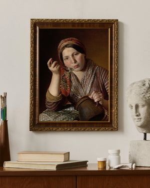 Johann Baptist Reiter - Woman Eating Noodles