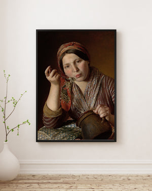 Johann Baptist Reiter - Woman Eating Noodles