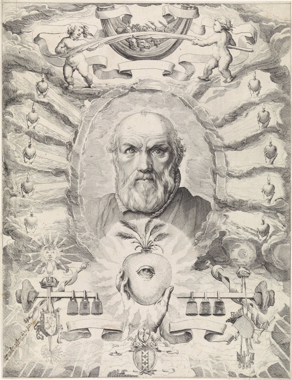 Theodor Matham - Dirck Volckertsz. Coornhert'in Alegorik Çerçeve İçindeki Portresi