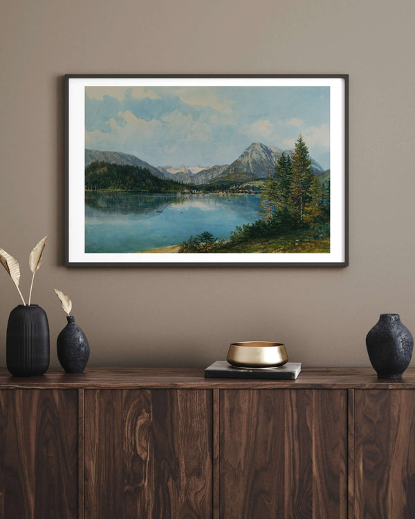 Thomas Ender - Dachstein ile Altaussee Gölü Fine Art Baskı