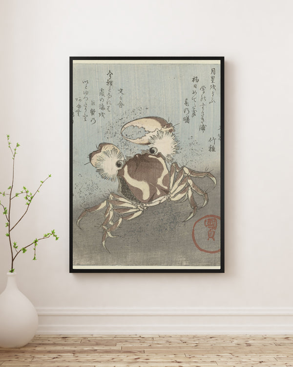 Utagawa Kunisada - Su Kenarında Yürüyen Yengeç