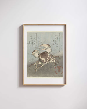 Utagawa Kunisada - Su Kenarında Yürüyen Yengeç Fine Art Baskı