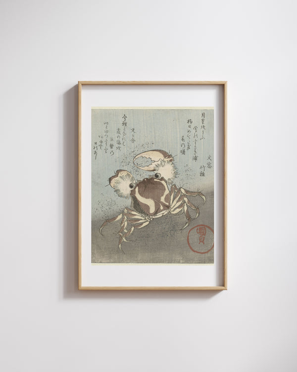 Utagawa Kunisada - Su Kenarında Yürüyen Yengeç