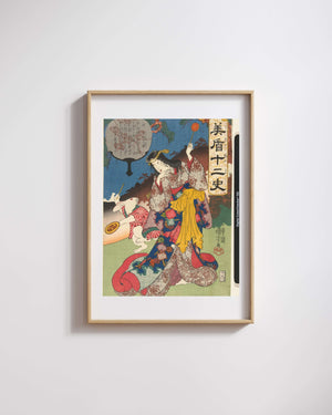 Utagawa Kuniyoshi - Tavşan Burcu Fine Art Baskı