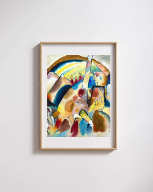 Wassily Kandinsky - Kırmızı Lekeli Manzara No. 2 Fine Art Baskı