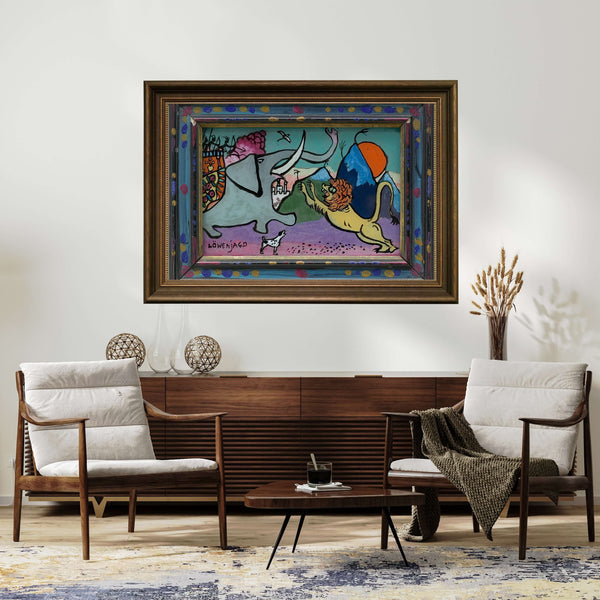 Wassily Kandinsky - Aslan Avı çerçeve