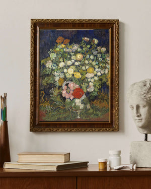 Vincent van Gogh - Vazodaki Çiçek Demeti çerçeve
