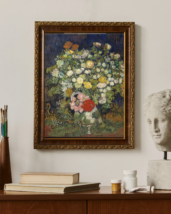 Vincent van Gogh - Vazodaki Çiçek Demeti çerçeve