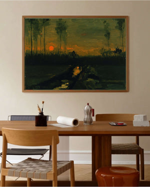 Vincent van Gogh - Akşam Manzarası Fine Art Baskı
