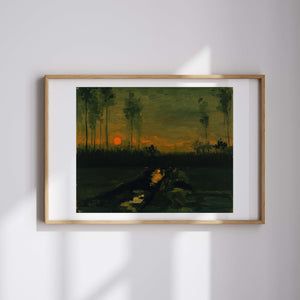 Vincent van Gogh - Akşam Manzarası Fine Art Baskı
