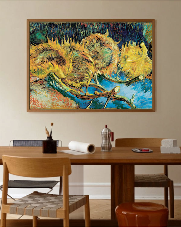Vincent van Gogh - Tohuma Dönmüş Dört Ayçiçeği fine art baskı
