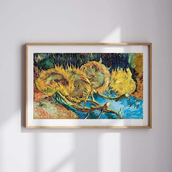 Vincent van Gogh - Tohuma Dönmüş Dört Ayçiçeği fine art baskı