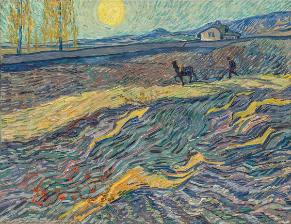 Vincent van Gogh - Tarlada Çift Süren Köylü fine art baskı
