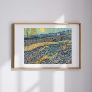 Vincent van Gogh - Tarlada Çift Süren Köylü fine art baskı