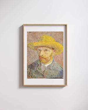 Vincent van Gogh - Hasır Şapkalı Otoportre fine art baskı