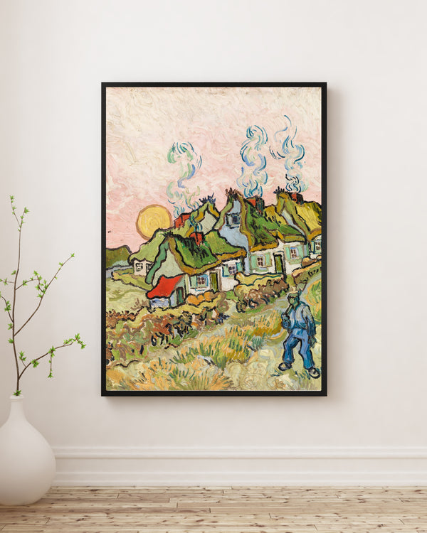 Vincent van Gogh - Güneş Işığındaki Saz Çatılı Kulübeler