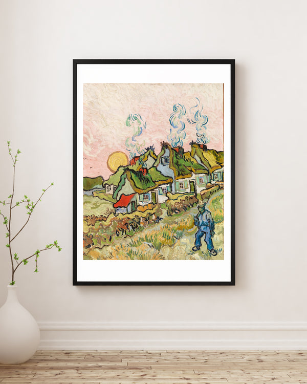 Vincent van Gogh - Güneş Işığındaki Saz Çatılı Kulübeler