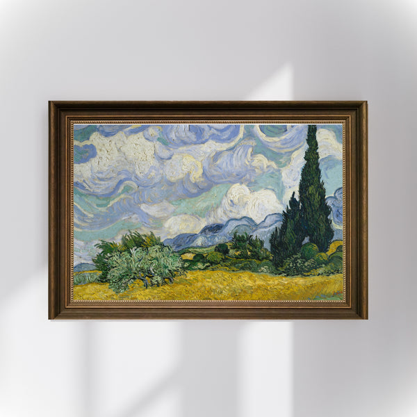 Vincent van Gogh - Selvi Ağaçlı Buğday Tarlası poster