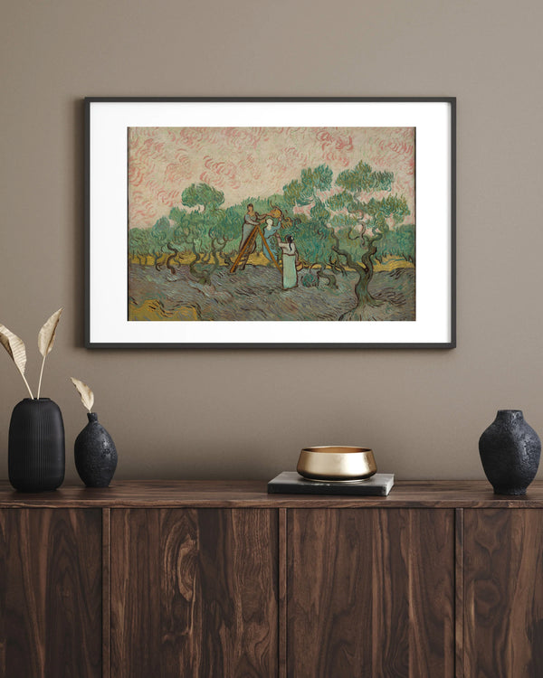 Vincent van Gogh - Zeytin Toplayan Kadınlar çerçeve