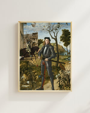 Vittore Carpaccio - Manzara İçinde Genç Şövalye Fine Art Baskı
