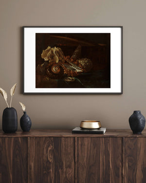Willem Kalf - Deniz Kabukları ve Mercan ile Natürmort fine art baskı