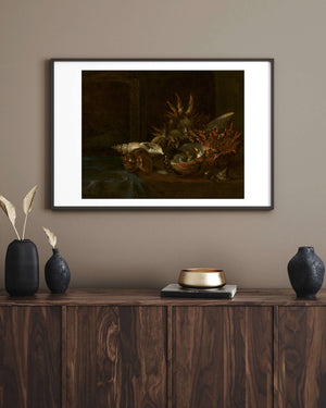 Willem Kalf - Deniz Kabukları ile Natürmort fine art baskı