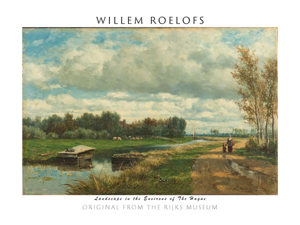 Willem Roelofs - Hâga Çevresinde Manzara fine art baskı