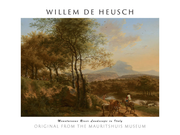 Willem de Heusch-İtalya’da Dağlık Nehir Manzarası