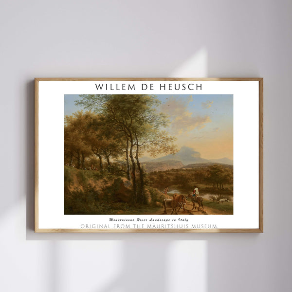 Willem de Heusch-İtalya’da Dağlık Nehir Manzarası