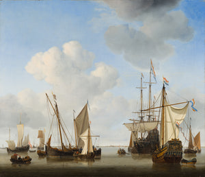 Willem van de Velde the Younger - Açık Denizde Gemiler tablo