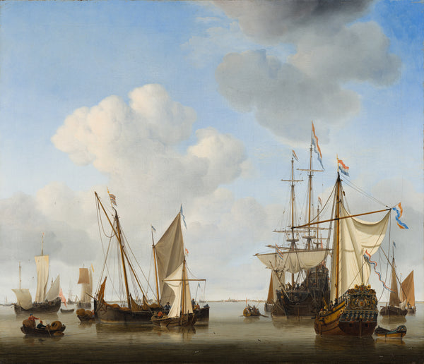 Willem van de Velde the Younger - Açık Denizde Gemiler tablo
