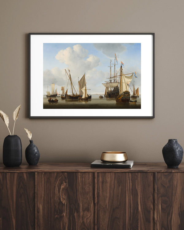 Willem van de Velde the Younger - Açık Denizde Gemiler çerçeve